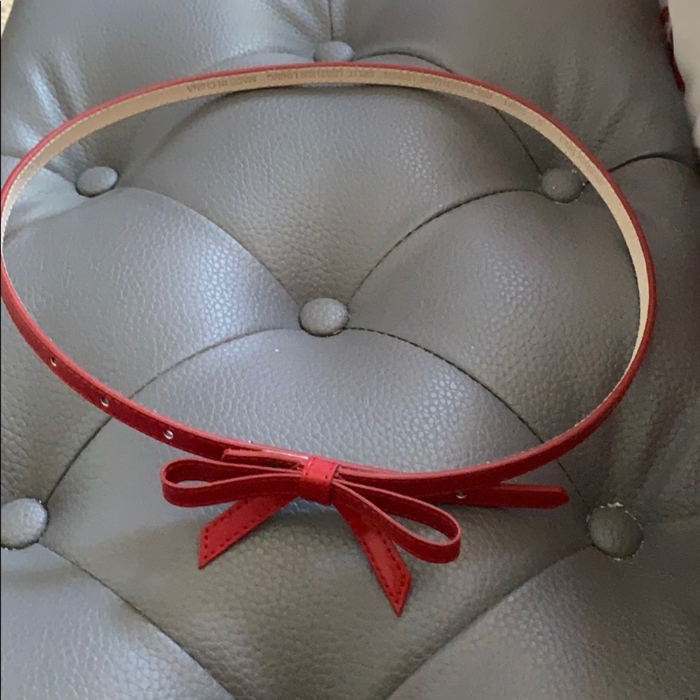Red patent belt